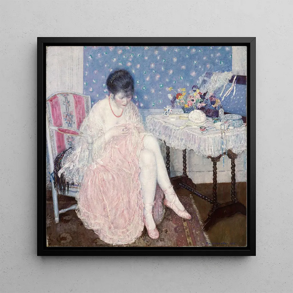 Lingerie déchirée - Frederick Carl Frieseke — framed artwork on a wall