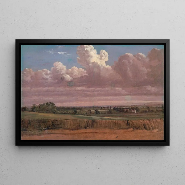 Landscape with Wheat Field - Lionel Constable — framed artwork on a wall