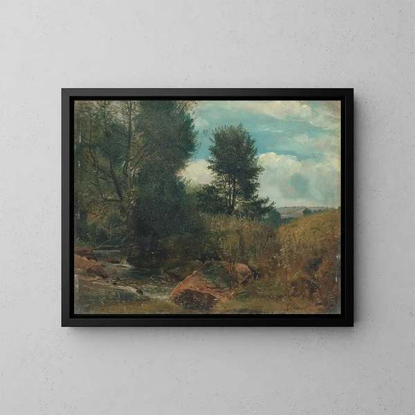View of the Sid River near Sidmouth - Lionel Constable — framed artwork on a wall