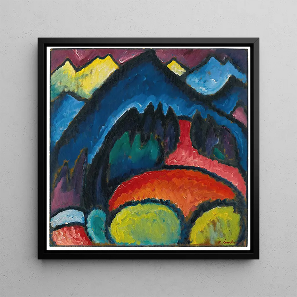 Lithographie bleue Le Bateau - Wassily Kandinsky — framed artwork on a wall