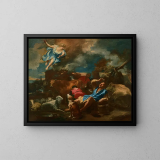 L'Annonciation aux bergers - Livio Mehus — framed artwork on a wall