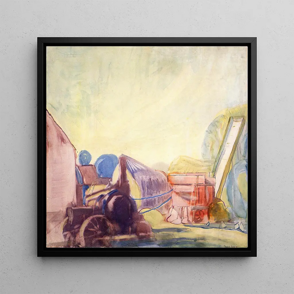 Locomotive traction painting - Frances Hodgkins — framed artwork on a wall