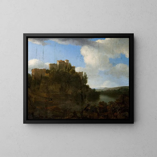 Château dans un paysage - Lodewijck van Ludick — framed artwork on a wall