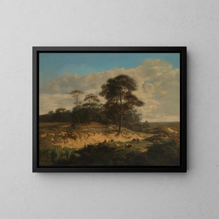 Landscape near Kalmthout - Lodewijk Juliaan Fuchs — framed artwork on a wall