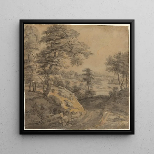 Landscape Painting - Lodewijk de Vadder — framed artwork on a wall