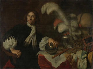 Posthumous Portrait Painting of Aucke Stellingwerff, Admiral of Friesland, killed in 1665 at Lowestoft by a cannonball - Lodewijk van der Helst — artwork view