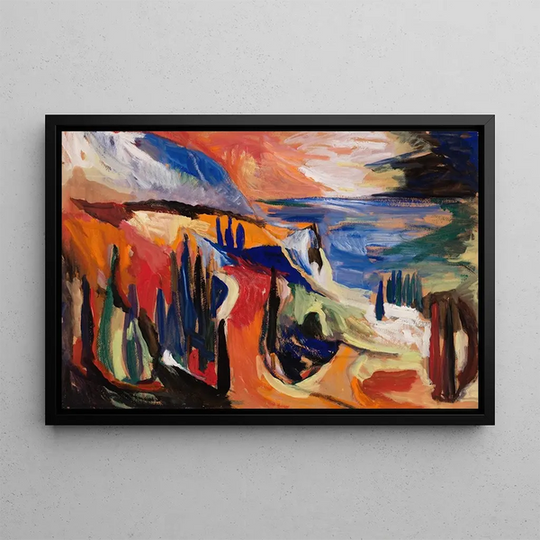 Crimea Landscape Painting - Lola Liivat — framed artwork on a wall
