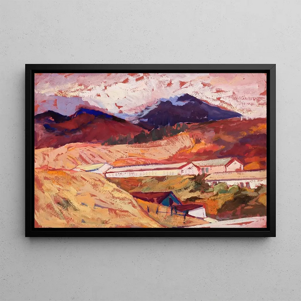 View of the viticulture sovkhoz - Lola Liivat — framed artwork on a wall