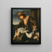 A boy holding two ducks - Lombard School — framed artwork on a wall