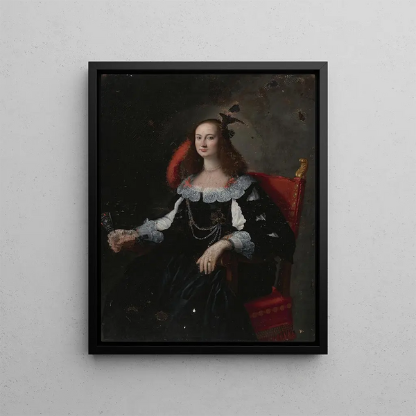 Portrait of a Woman - Lombard School — framed artwork on a wall