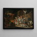 Still life with flowers, fruits, and birds among ruins - Lombard School — framed artwork on a wall