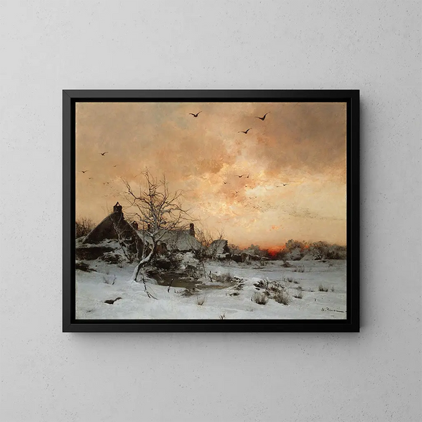 January in Cernay near Rambouillet - Léon Germain Pelouse — framed artwork on a wall