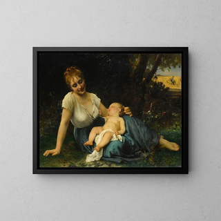 A Rest in the Shade - Léon Jean-Basile Perrault — framed artwork on a wall