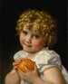 Little girl with orange - Léon Jean - Basile Perrault — artwork view