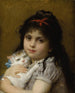 Girl with a Kitten - Léon Jean-Basile Perrault — artwork view