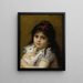 Girl with a Kitten - Léon Jean-Basile Perrault — framed artwork on a wall