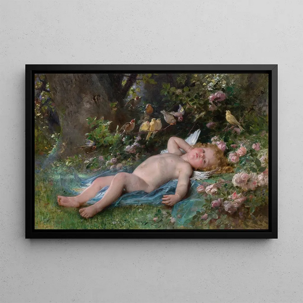 The awakening of love - Léon Jean-Basile Perrault — framed artwork on a wall