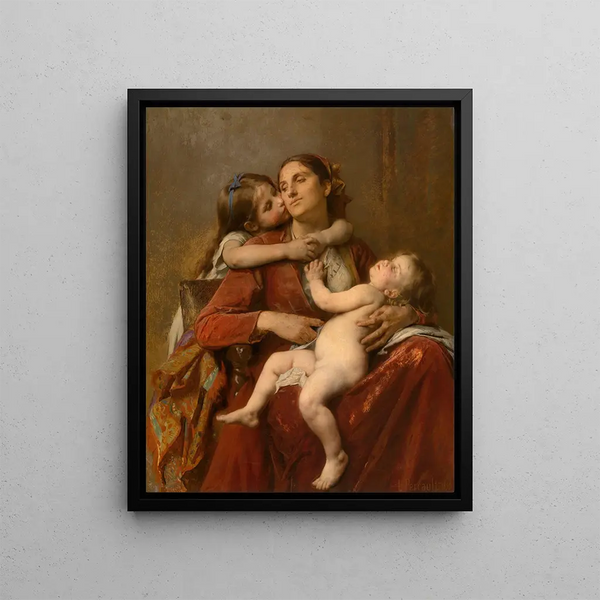 The happiness of mothers - Léon Jean-Basile Perrault — framed artwork on a wall