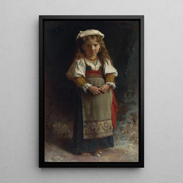 Portrait of a Young Girl - Léon Jean-Basile Perrault — framed artwork on a wall