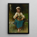 Young girl with a basket of flowers - Léon Jean-Basile Perrault — framed artwork on a wall