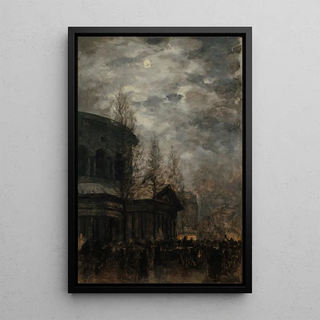 Departure from Paris in 1870 Rotunda of La Villette - Léon Pierre Herpin — framed artwork on a wall