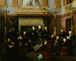 The Smoking Room of the National Assembly at the Palace of Versailles in 1876 - Léon Aclocque — artwork view