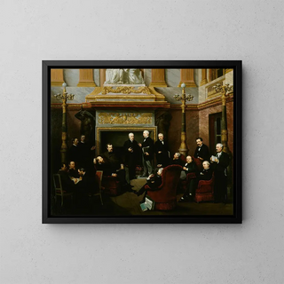 The Smoking Room of the National Assembly at the Palace of Versailles in 1876 - Léon Aclocque — framed artwork on a wall