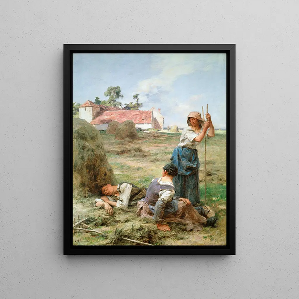 Harvesters at Rest - Léon Augustin Lhermitte — framed artwork on a wall
