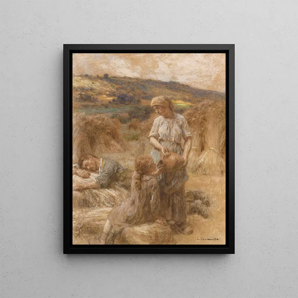 La soif en moisson - Léon Augustin Lhermitte — framed artwork on a wall