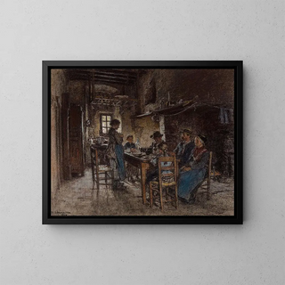 La bénédiction à Chaussin près de Vichy - Léon Augustin Lhermitte — framed artwork on a wall