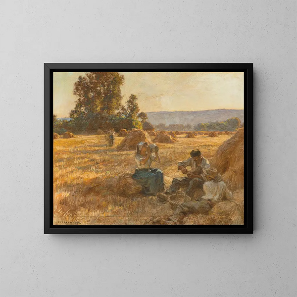 The Gouter des moissonneurs - Léon Augustin Lhermitte — framed artwork on a wall