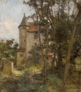 Lon Augustin Lhermitte - Les Abords Dun Chteau Gothique.webp