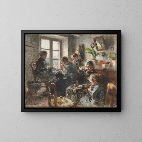 Les couturières - Léon Augustin Lhermitte — framed artwork on a wall