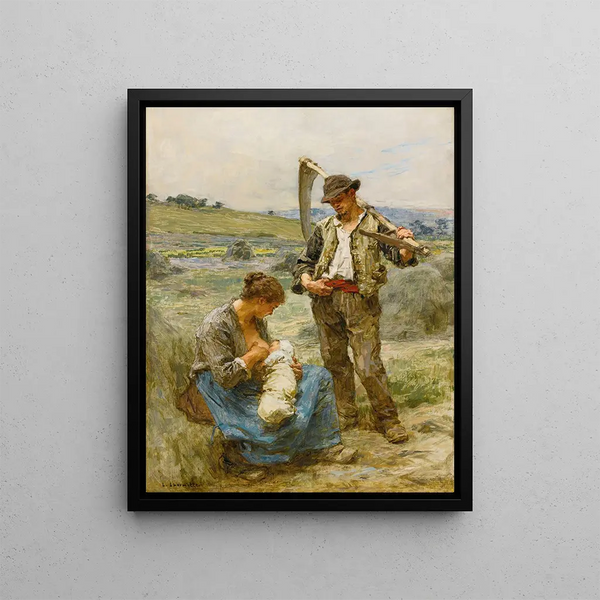 Maternité ou Heureuse famille - Léon Augustin Lhermitte — framed artwork on a wall