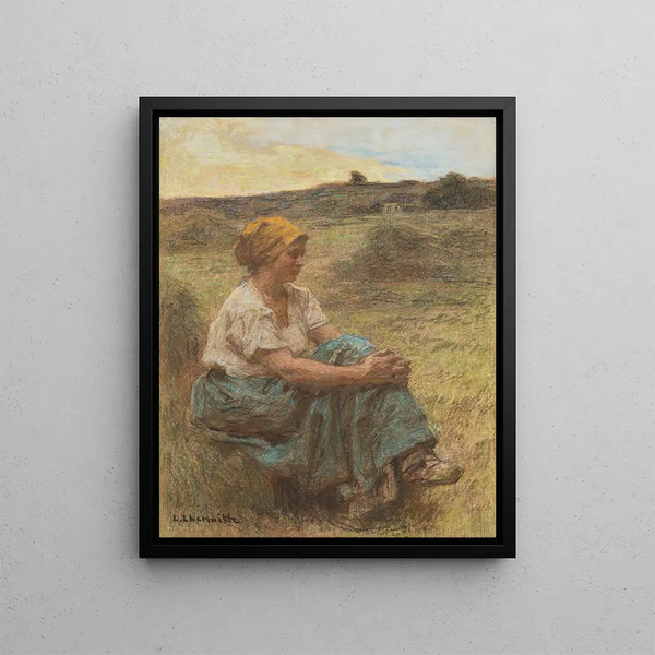 Moissonneuse le soir à Mont - Saint - Pré - Léon Augustin Lhermitte — framed artwork on a wall