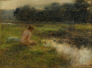 La Baigneuse - Léon Augustin Lhermitte — artwork view