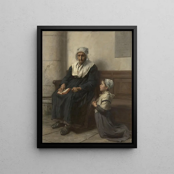 La Grand-mère - Léon Augustin Lhermitte — framed artwork on a wall