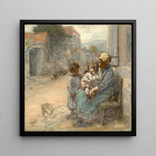 The Sisters - Léon Augustin Lhermitte — framed artwork on a wall