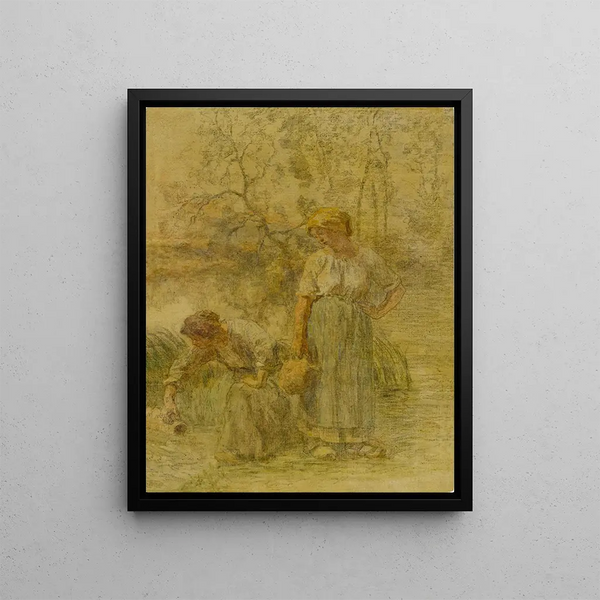 Two Peasant Women - Léon Augustin Lhermitte — framed artwork on a wall
