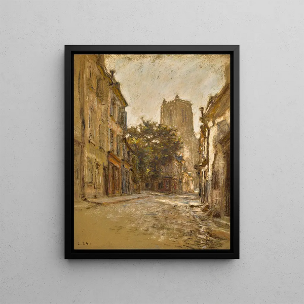 a street in Bourges - Léon Augustin Lhermitte — framed artwork on a wall