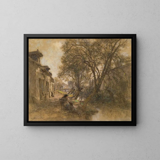 View taken at Saint-Bonnet near Bourges - Léon Augustin Lhermitte — framed artwork on a wall