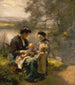 Woman with Child and Two Children - Léon Augustin Lhermitte — artwork view