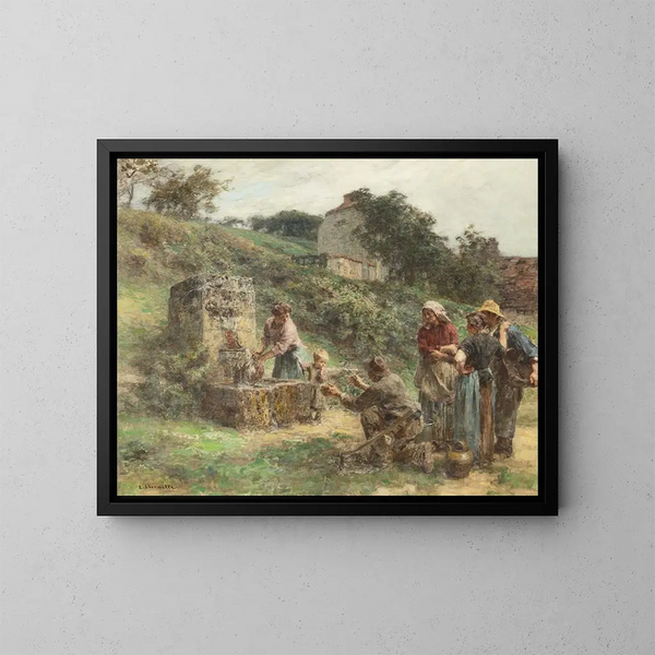 La Fontaine - Léon Augustin Lhermitte — framed artwork on a wall