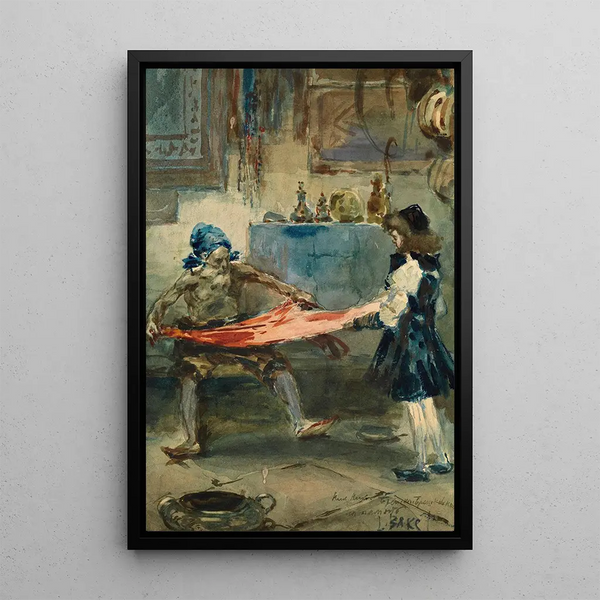 Oriental Scene Painting - Léon Bakst — framed artwork on a wall