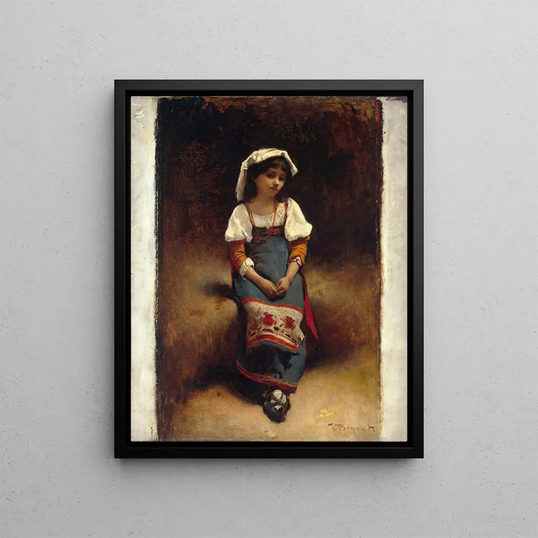 Italian Woman Painting - Léon Bonnat — framed artwork on a wall
