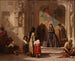 Young woman giving alms at the entrance of the San Sebastián hospital chapel, Córdoba - Léon Bonnat — artwork view