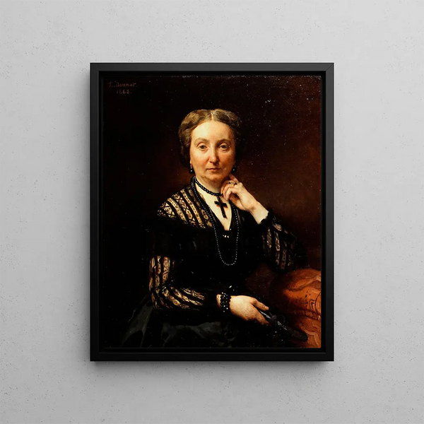 Portrait of Woman - Léon Bonnat — framed artwork on a wall