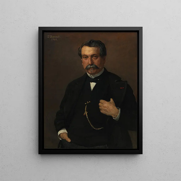 Portrait of a Man - Léon Bonnat — framed artwork on a wall