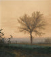 Landscape with a Bare Tree and a Plowman - Léon Bonvin — artwork view