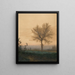 Landscape with a Bare Tree and a Plowman - Léon Bonvin — framed artwork on a wall